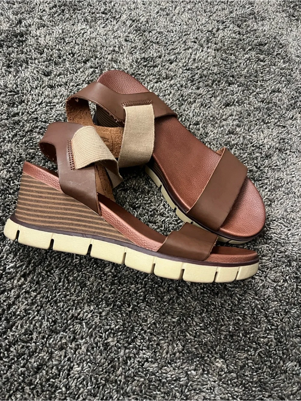 Brown Women’s Leather-Strap Sandals